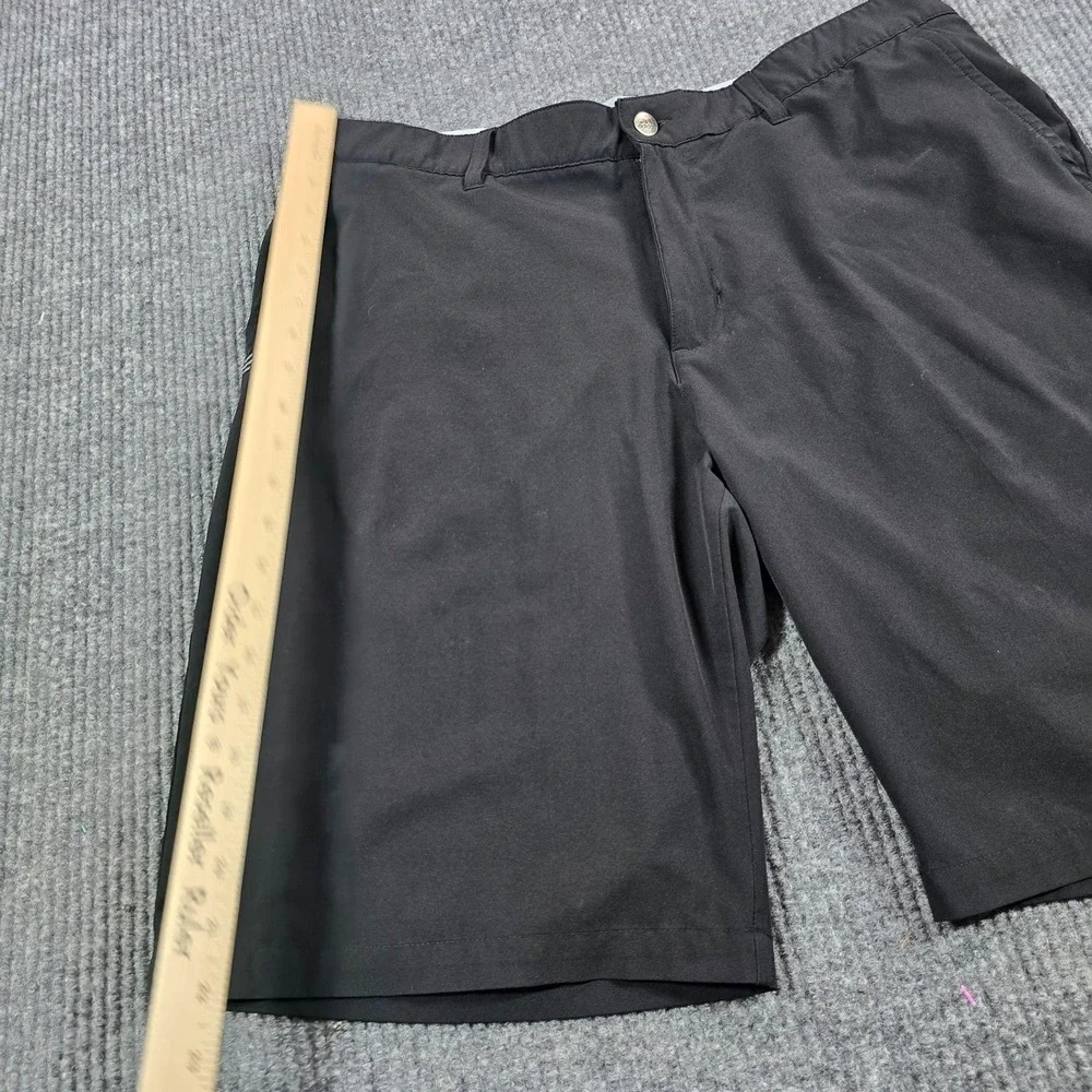 Adidas Shorts Mens 36 Black Microfiber Chino Golf Flat Front Summer Casual